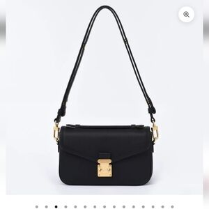 DUYP Black Togo Leather "Petit Paris 15" Mini Crossbody Bag Gold Hardware